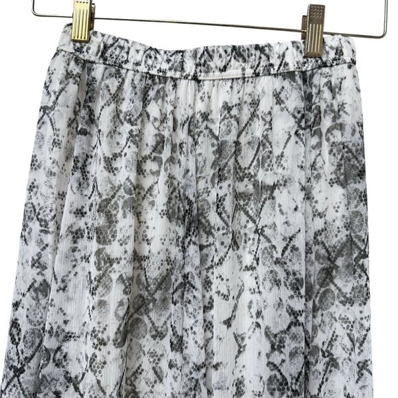 Abercrombie & Fitch Maxi Skirt Small Gray Snakeprint Chiffon Elastic Waist Flowy - Picture 3 of 7